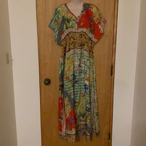 Johnny Was 100% silk dress & slip M